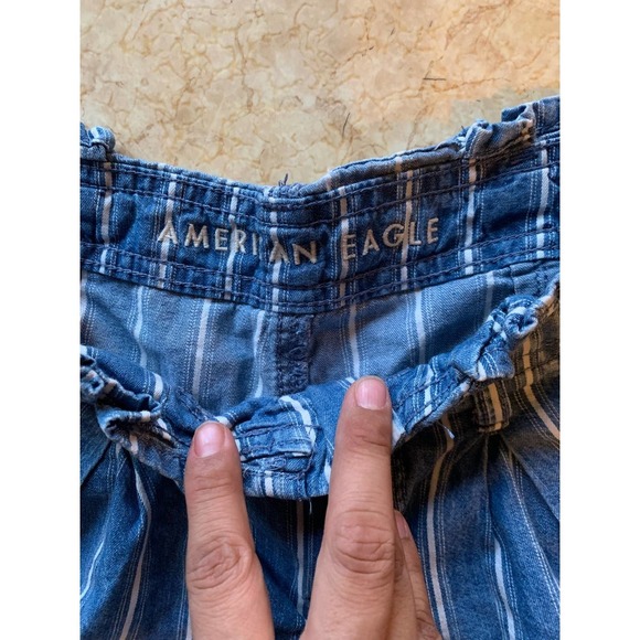 American Eagle Striped Paperbag shorts SIZE US 0 - Picture 4 of 7